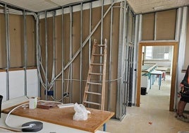 Estado de las obras de acondicionamiento para crear los espacios en la sede de la UNED.