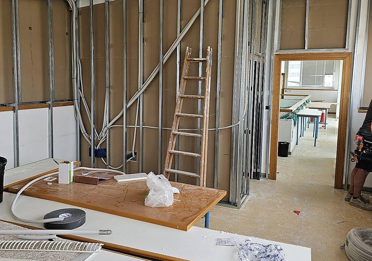 Estado de las obras de acondicionamiento para crear los espacios en la sede de la UNED.