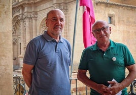 El coordinador regional de IU, José Luis Álvarez-Castellanos, y el portavoz en Lorca, Pedro Sosa.