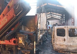 Estado de la nave tras el incendio.