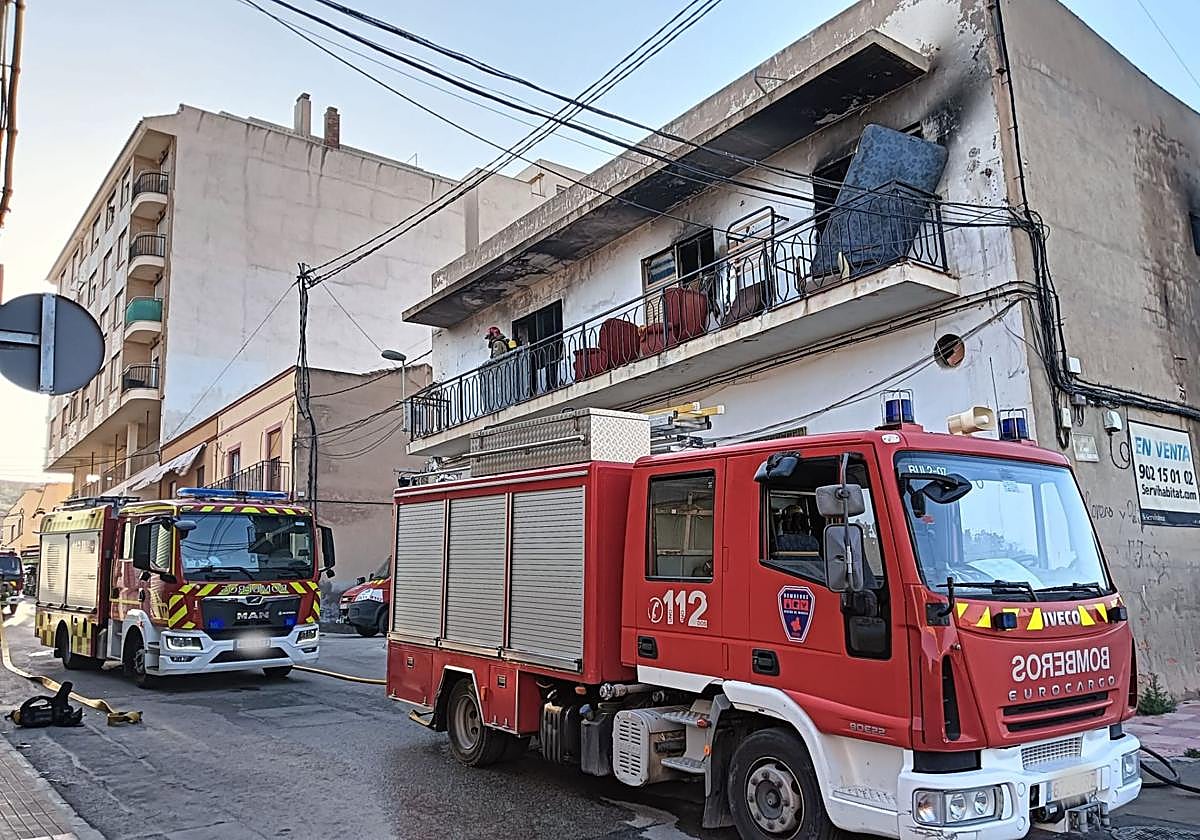 Estado de la vivienda tras el incendio.