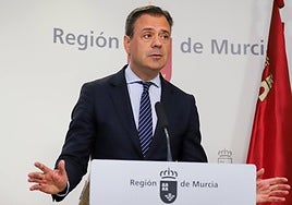 El portavoz del Ejecutivo regional, Marcos Ortuño, este jueves.