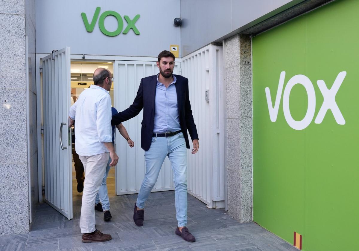 José Ángel Antelo, a su salida ayer de la sede de Vox en Madrid.