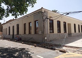 Estado que presentaban las obras del edificio a principios de mes.