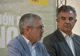 Hugo Morán y Juan María Vázquez, el pasado martes en Murcia.