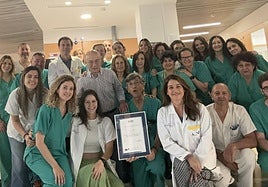 Plantilla de la Unidad de Aparato Digestivo del Morales Meseguer con la acreditación ISO.