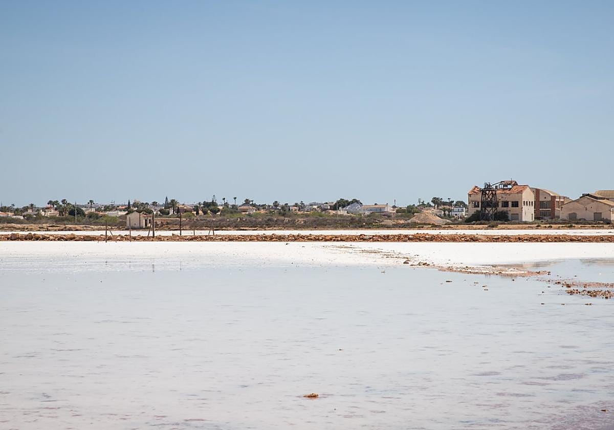 Antiguas naves de La Química, junto a la laguna.