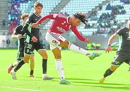 Carlos Rojas, hace unos meses, en un partido del Real Murcia.