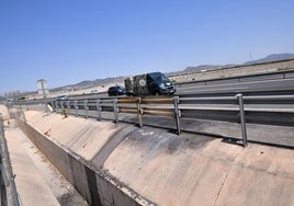 Punto kilométrico 163 de la A-30, donde se produjo el accidente mortal el pasado martes.