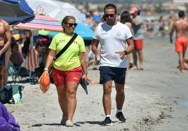 Carmen y Alejandro, durante su jornada en San Pedro del Pinatar.