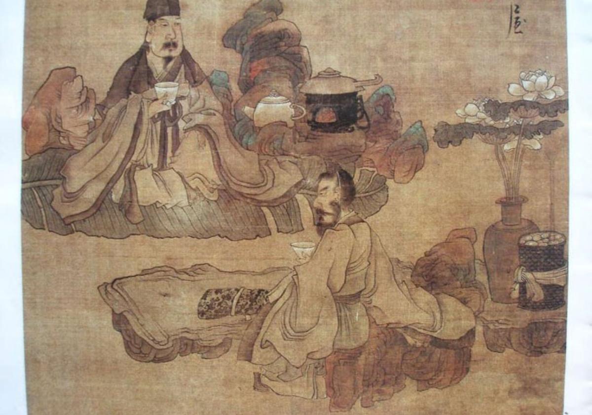 'Hora del té', por Chen Hongshou (del tiempo final de la dinastía Ming), siglo XVII.