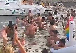 Captura del vídeo de la fiesta en la isla del Ciervo.