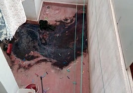 Patio interior de una de las viviendas afectadas.