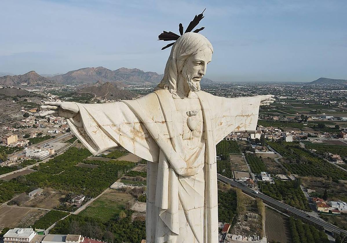 Imagen aérea del Cristo de Monteagudo.