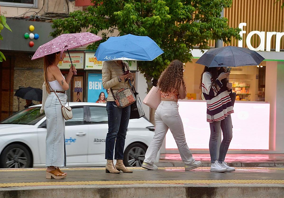 Lluvia en Murcia, en una imagen de archivo.