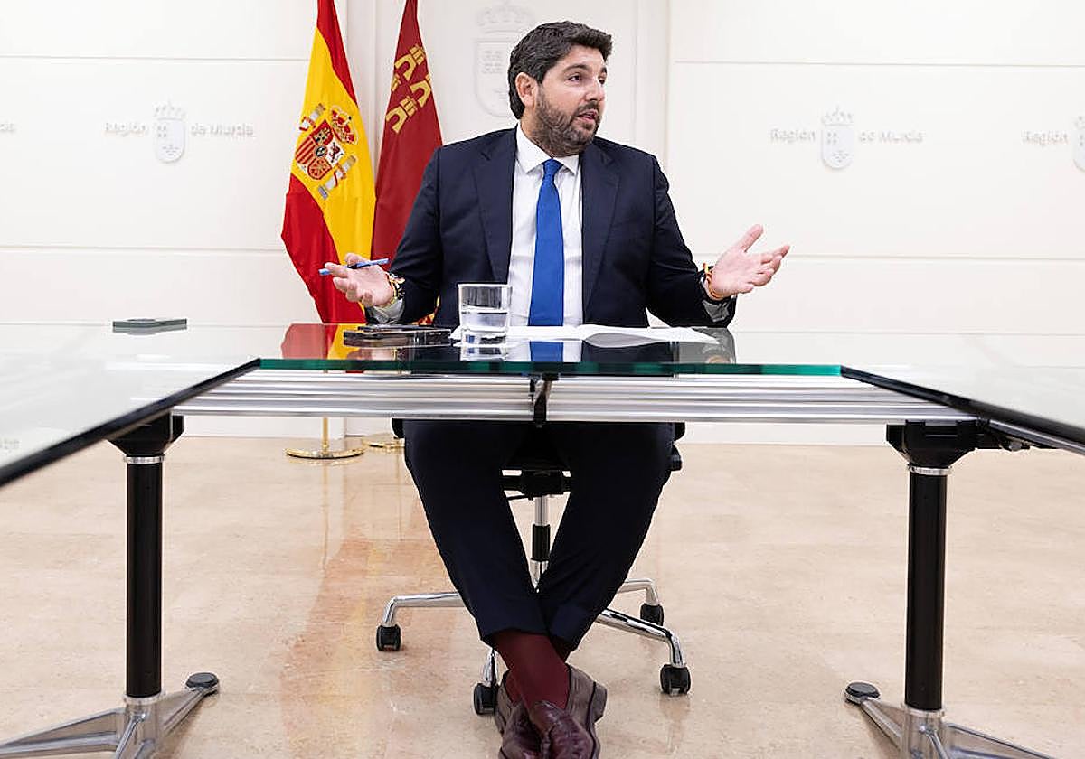 Fernando López Miras, el pasado julio, en una comparecencia en el palacio de San Esteban.