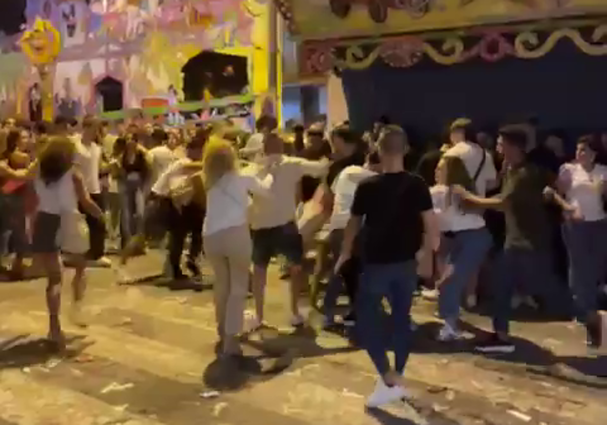 Pelea ocurrida el viernes por la noche en la feria de Lorca.