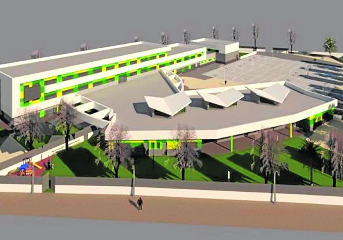 Modelo en 3D del futuro colegio de La Aljorra.