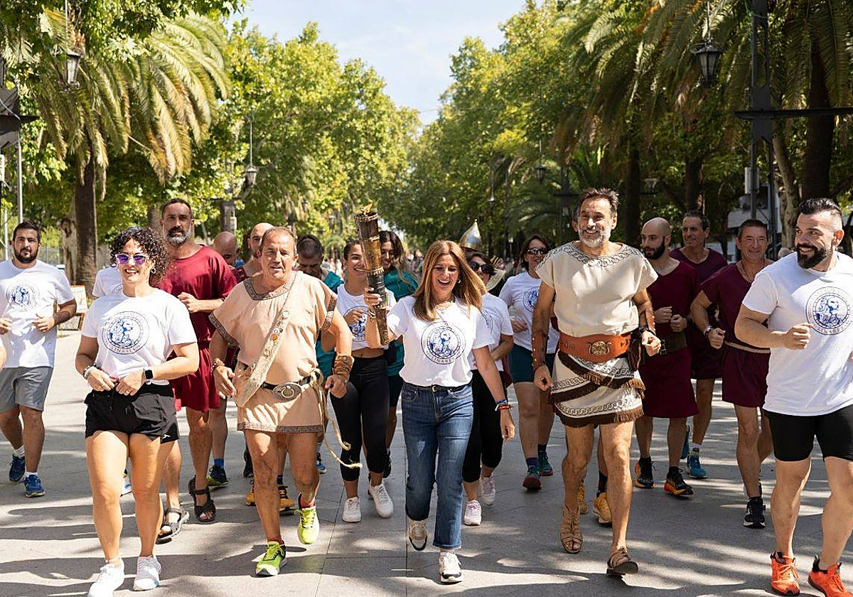 Salida de la antorcha del fuego sagrado desde Linares