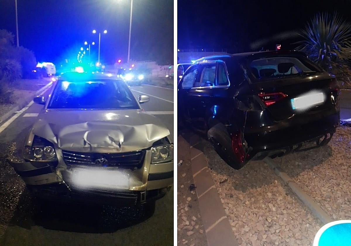 Estado de los vehículos tras el accidente.