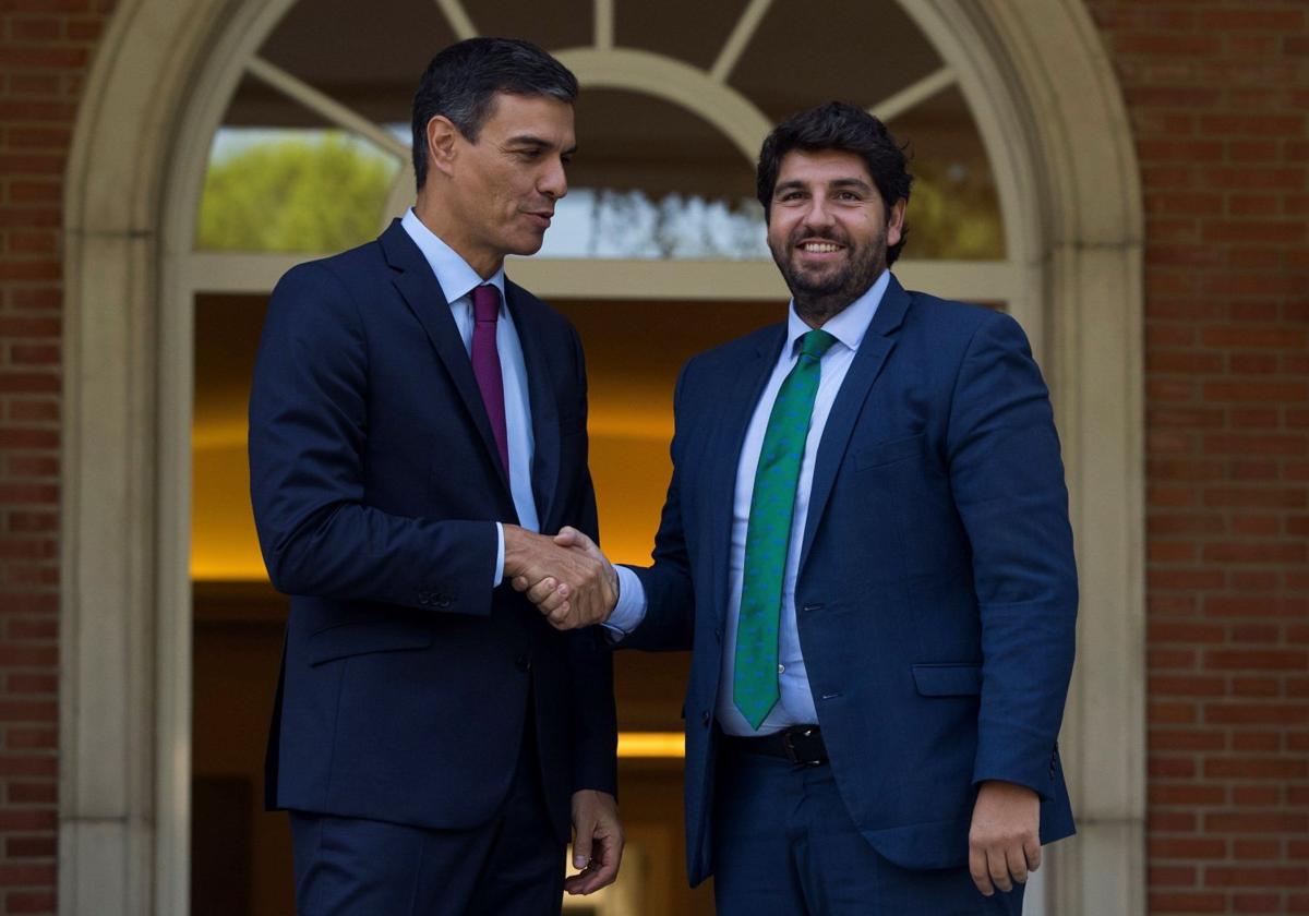 Pedro Sánchez y Fernando López Miras, en un encuentro anterior en La Moncloa.