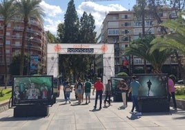 Entrada de la 'fan zone' instalada en la Plaza Circular de Murcia.