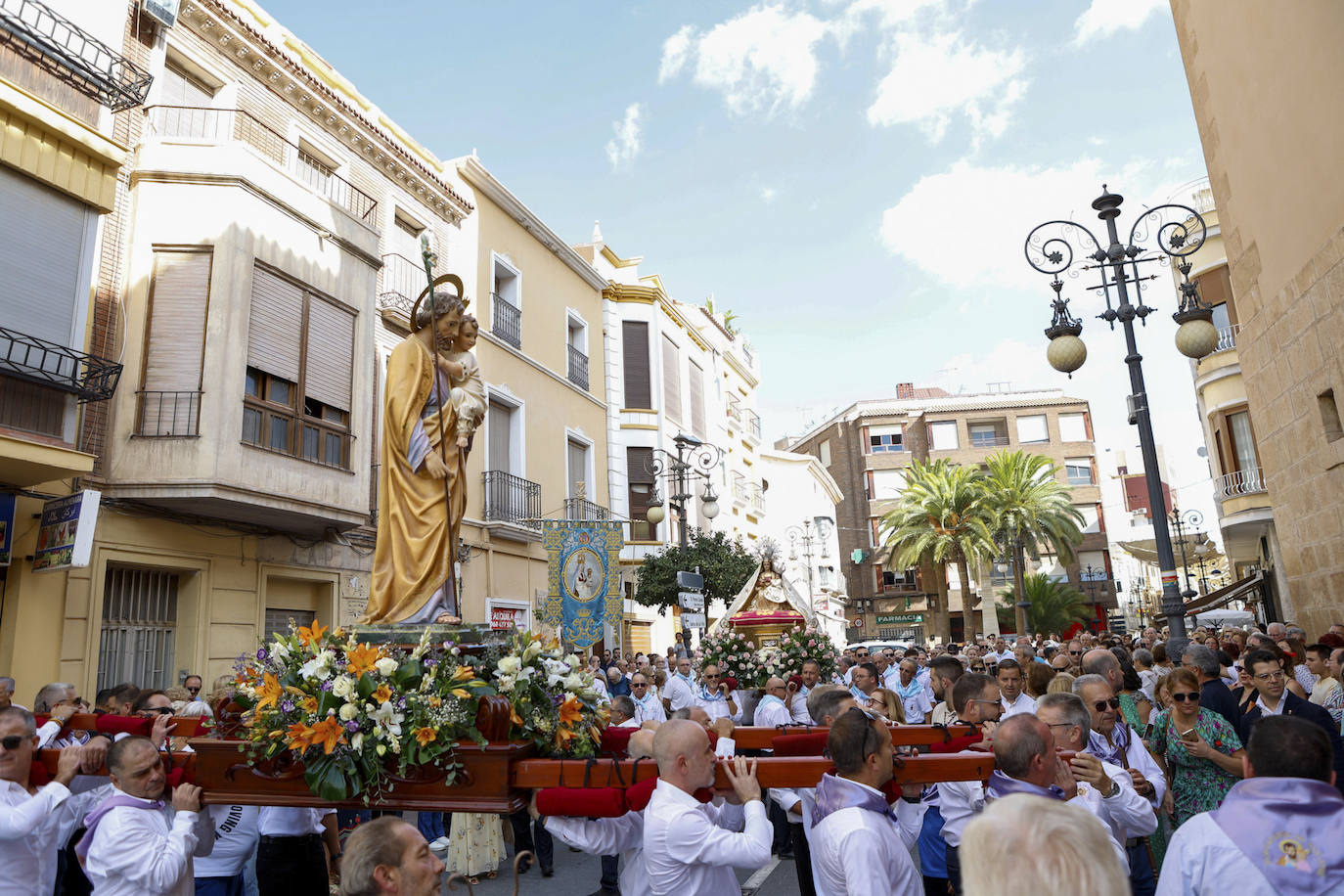 Las imágenes del traslado de la Virgen de las Huertas a San José