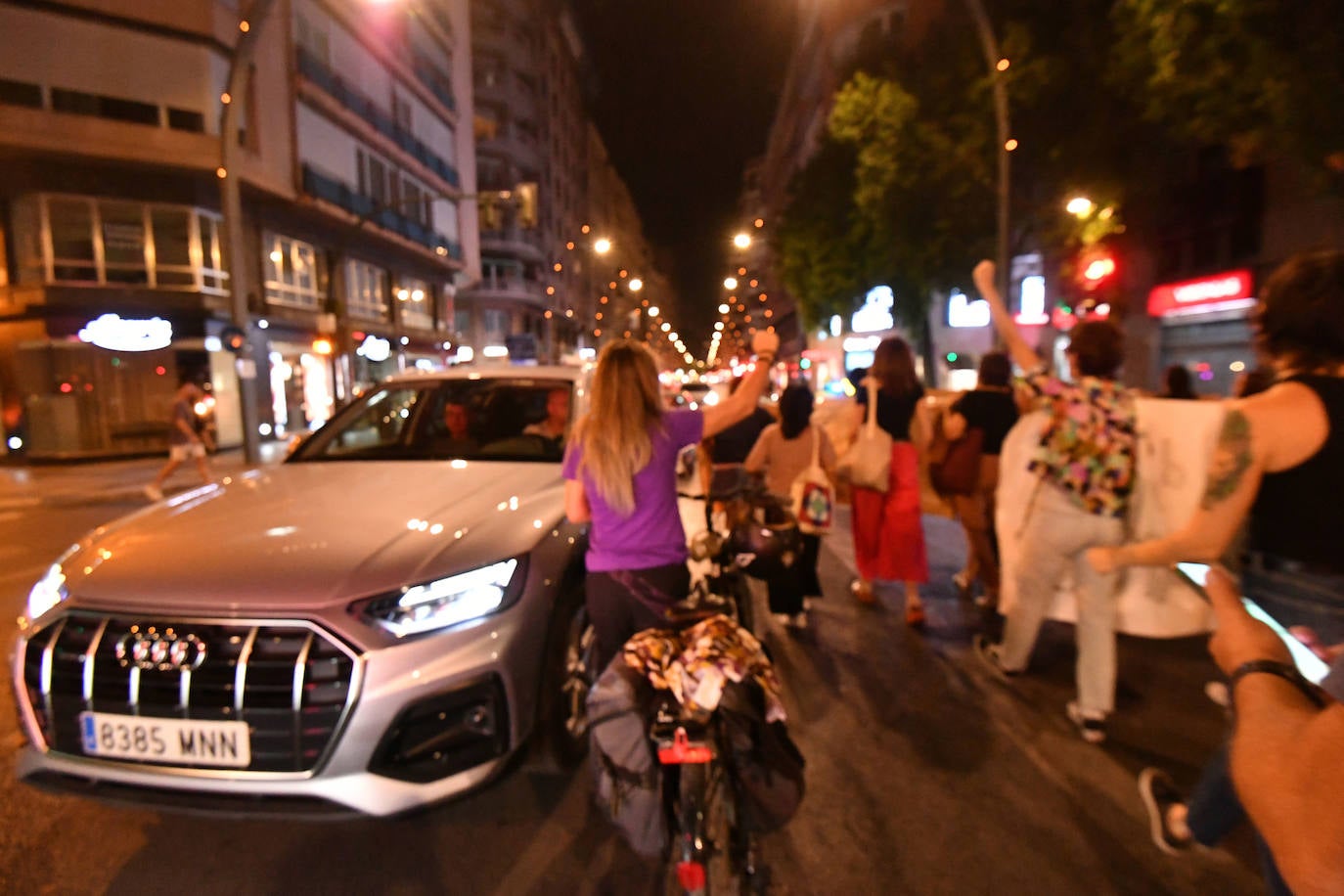 Las imágenes de la protesta en Murcia contra las penas a los empresarios de la red de prostitución de menores