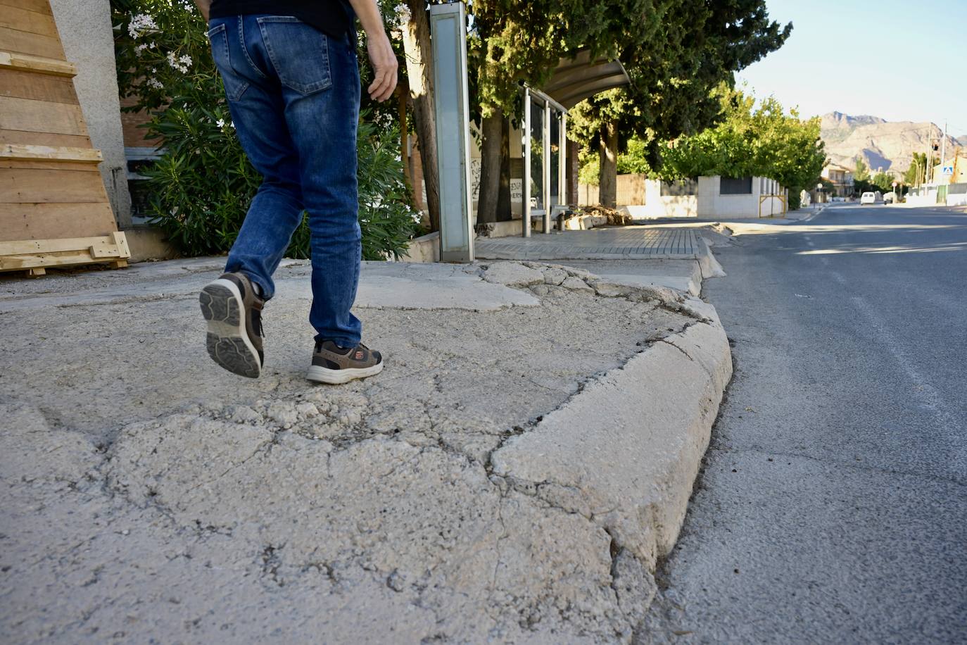 Las imágenes de los baches y socavones en El Raal