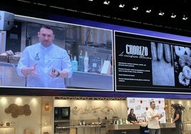 Marco Antonio Iniesta en su participación en el congreso gastronómico en San Sebastián.