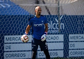 El meta Ackerman, en un entrenamiento en La Condomina.