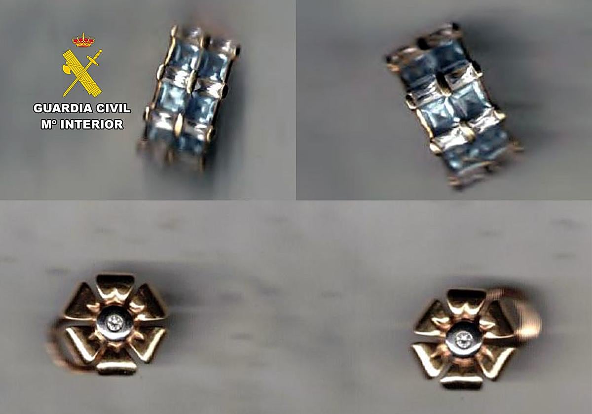 Algunas de las joyas robadas.