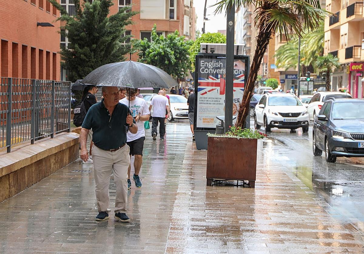 Lluvia en Lorca, en una imagen de archivo.