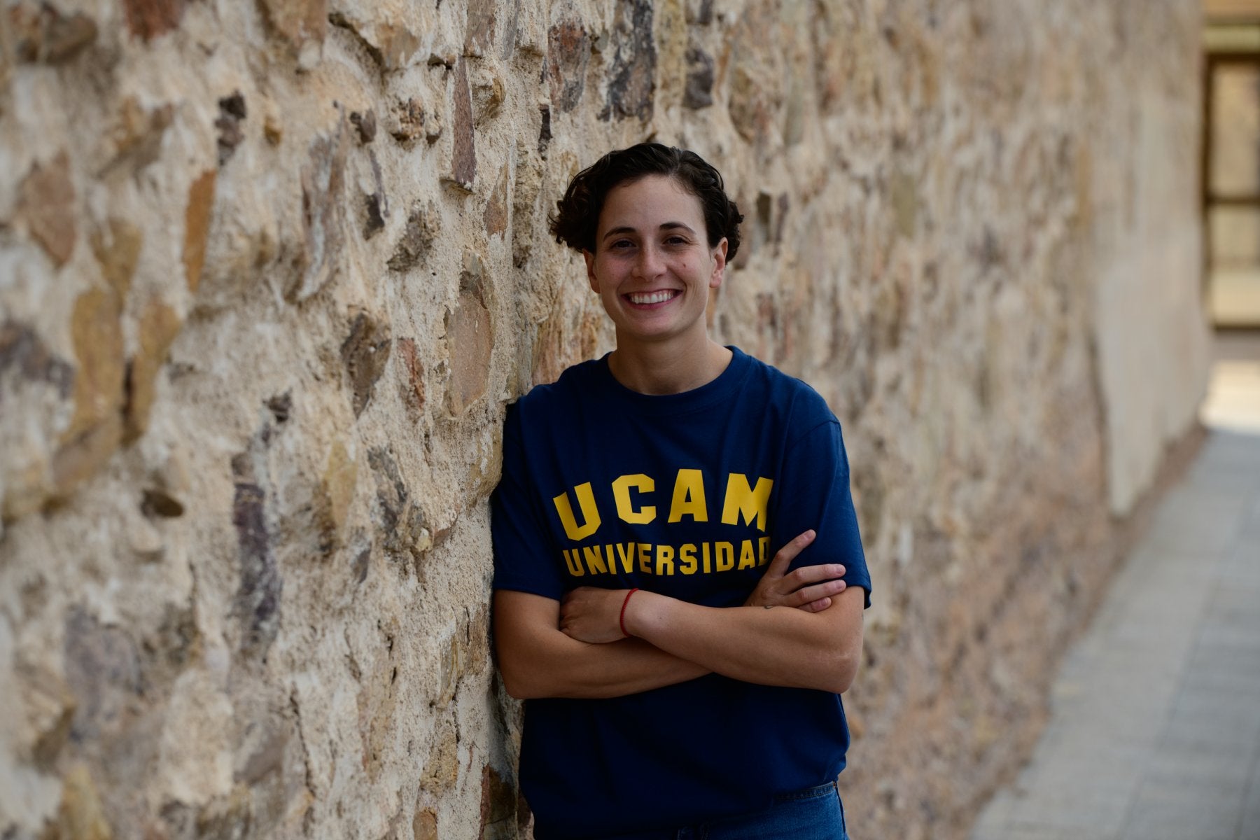 Ana Carrasco, campeona del primer Mundial Femenino de Velocidad, en el Campus de Los Jerónimos de la UCAM.