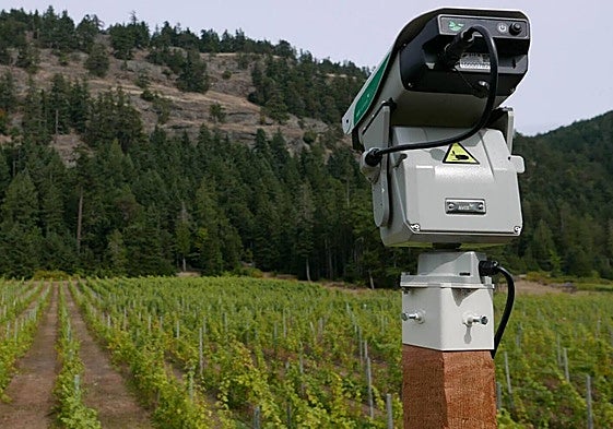 Sistema láser empleado para ahuyentar aves.