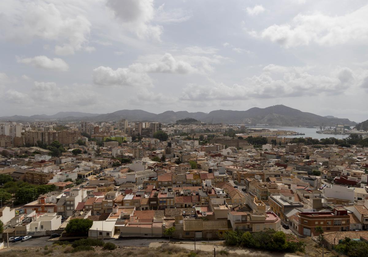 Polvo africano sobre Cartagena, en una foto de archivo.