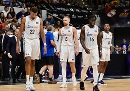 Tavares, Musa, Garuba y Rathan-Mayes, a la vuelta de un tiempo muerto en la final de la Supercopa de Murcia.