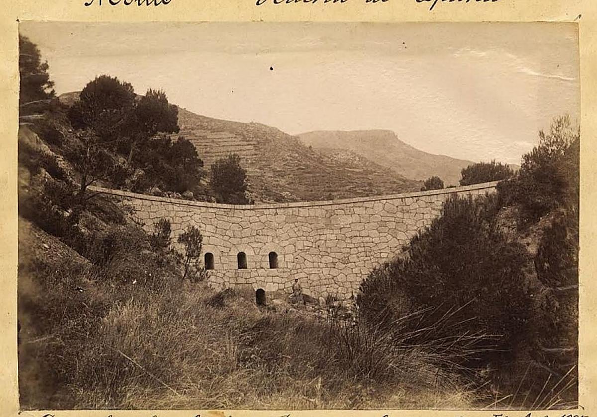 Infraestructuras. Dique Cabezo del Aire. Huerta Espuña. Agosto 1895.