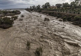 Rambla de Las Moreras, en Mazarrón, tras el último episodio de lluvia.