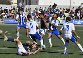 Un lance del encuentro de ayer en La Unión.