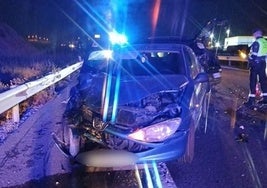 Estado en que ha quedado un vehículo tras el accidente.