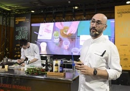 Artur Martínez y Xavi Romero, este lunes, en su ponencia en Región de Murcia Gastronómica.