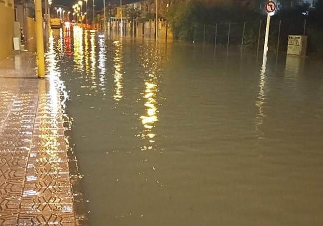 La Vía Axial de Mazarrón tras la lluvia.
