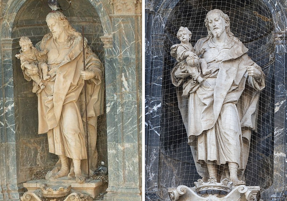 El antes y el después de la Catedral de Murcia, en imágenes