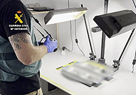 Matrículas falsas decomisadas al detenido.