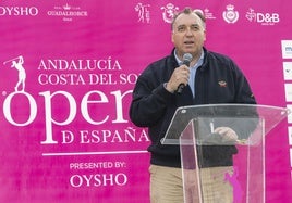 El consejero Bernal durante su intervención en el Open de España.