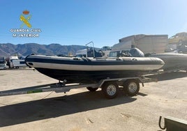 Una de las narcolanchas incautadas por la Guardia Civil.
