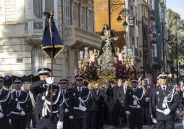 El Cristo de la Divina Misericordia procesionando, en una imagen de archivo.