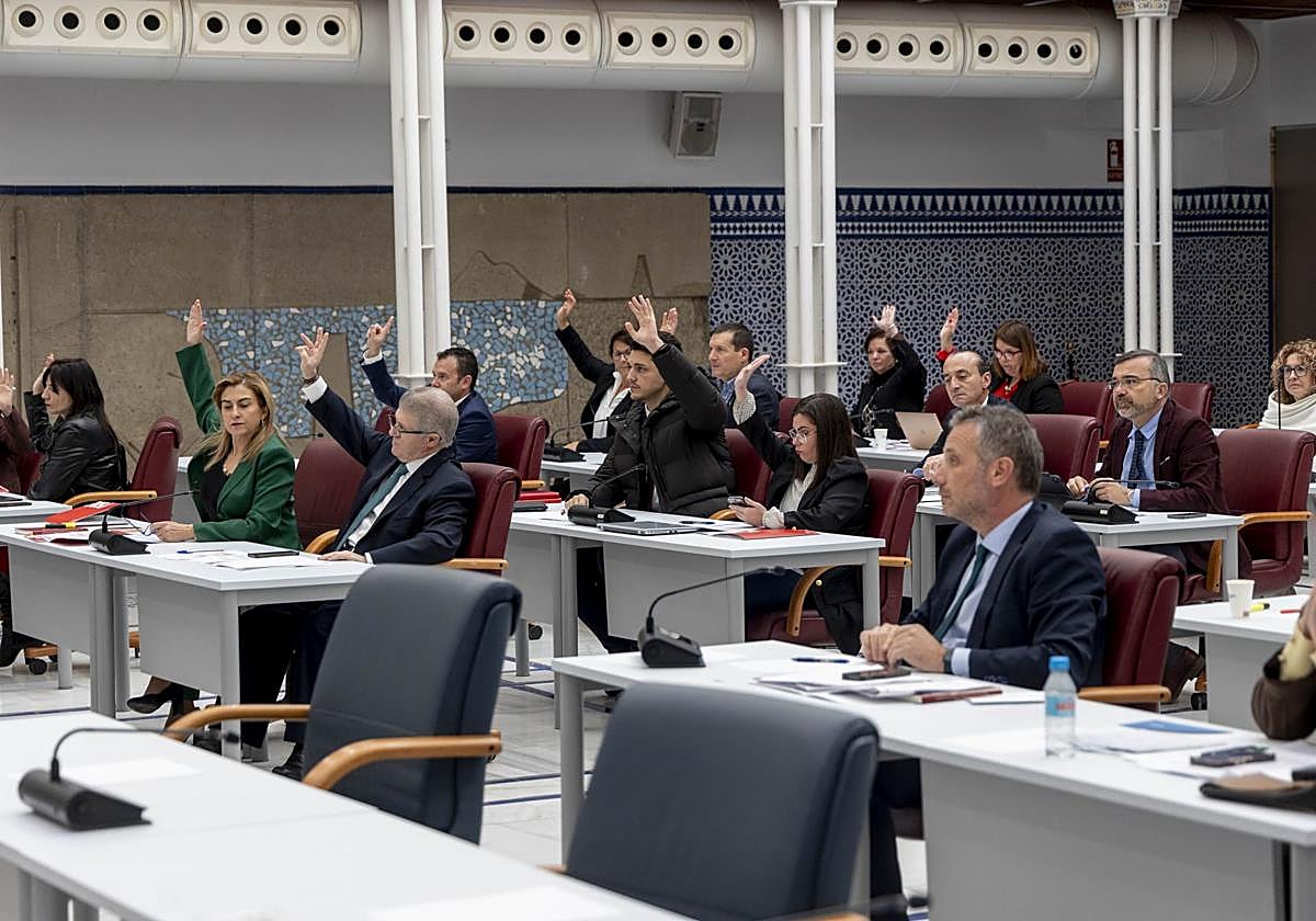 Los parlamentarios, durante la sesión plenaria de este jueves.