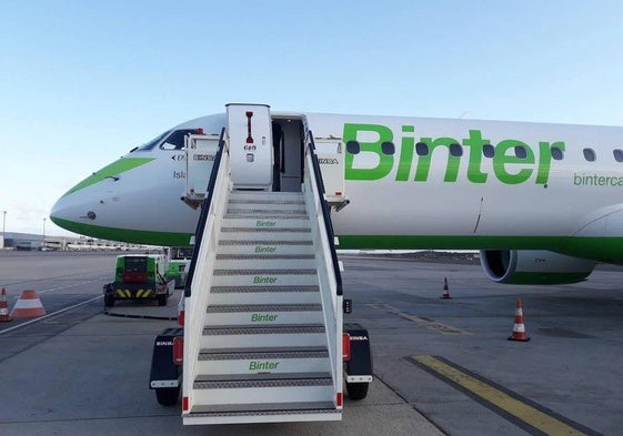 Un avión de la compañía Binter, en una imagen de archivo.